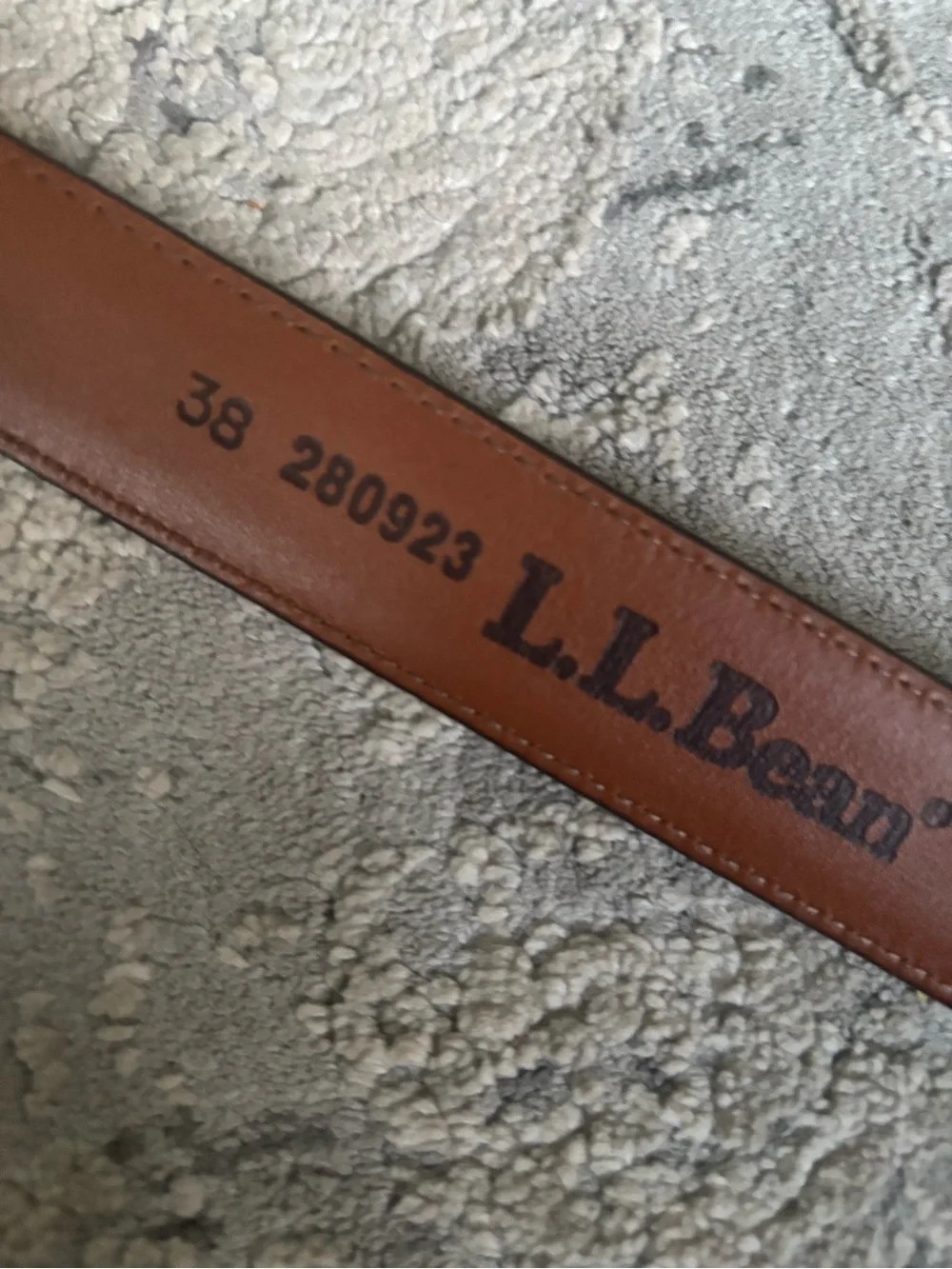 L.L. Bean Tan Leather Belt with Brass Buckle